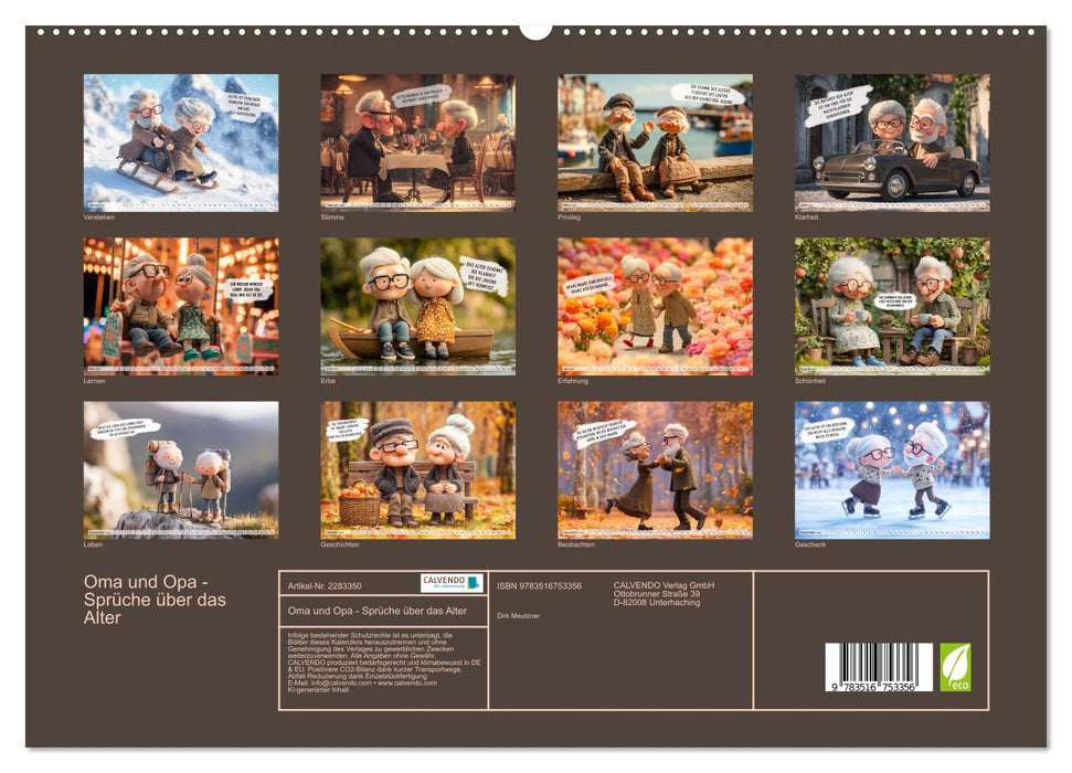 Oma und Opa - Sprüche über das Alter (CALVENDO Premium Wandkalender 2027)