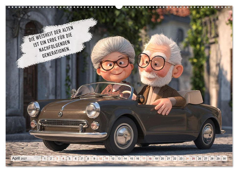 Oma und Opa - Sprüche über das Alter (CALVENDO Premium Wandkalender 2027)