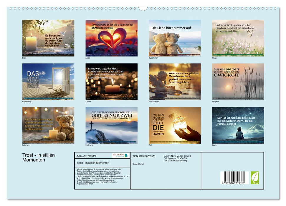 Trost - in stillen Momenten (CALVENDO Premium Wandkalender 2027)