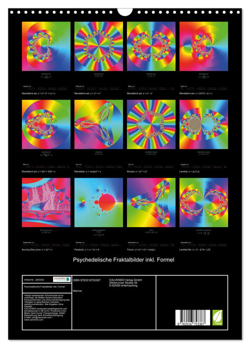 Psychedelische Fraktalbilder inkl. Formel (CALVENDO Wandkalender 2027)