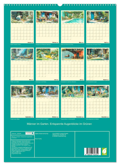Männer im Garten. Entspannte Augenblicke im Grünen (CALVENDO Premium Wandkalender 2027)