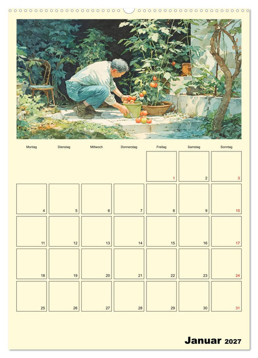 Männer im Garten. Entspannte Augenblicke im Grünen (CALVENDO Premium Wandkalender 2027)