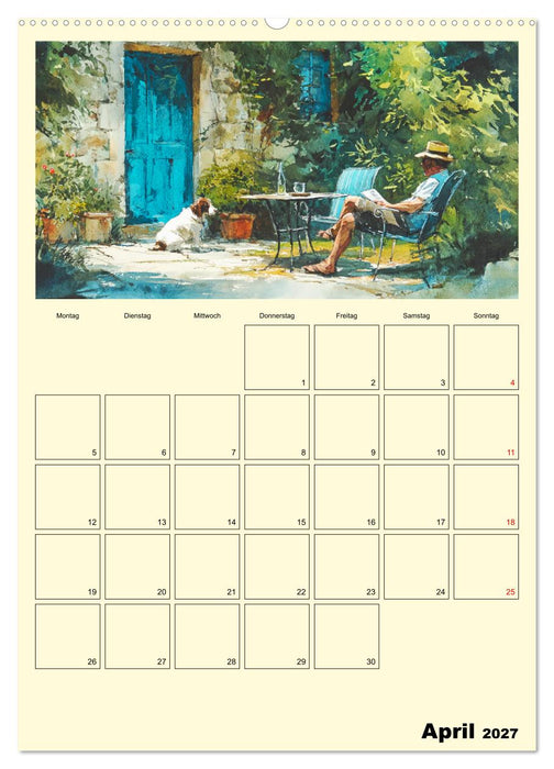Männer im Garten. Entspannte Augenblicke im Grünen (CALVENDO Premium Wandkalender 2027)