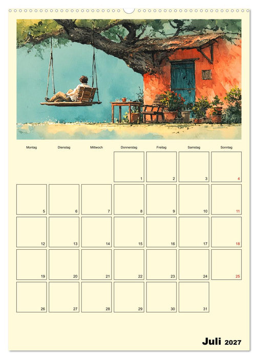 Männer im Garten. Entspannte Augenblicke im Grünen (CALVENDO Premium Wandkalender 2027)