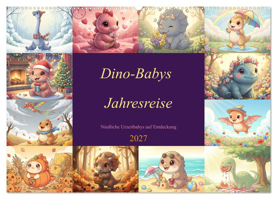 Dino-Babys Jahresreise (CALVENDO Wandkalender 2027)