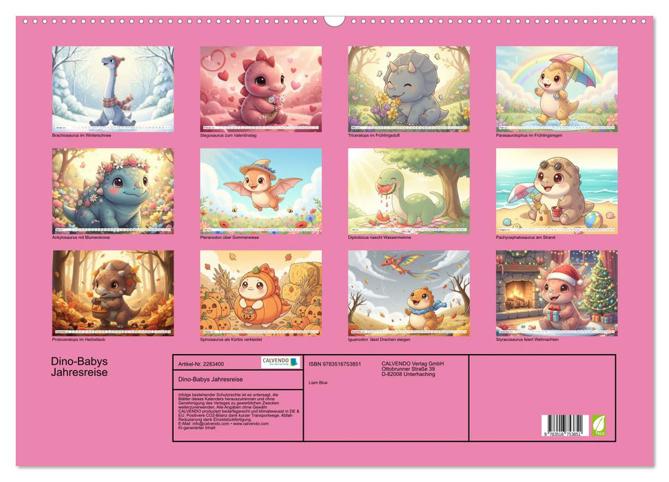 Dino-Babys Jahresreise (CALVENDO Wandkalender 2027)