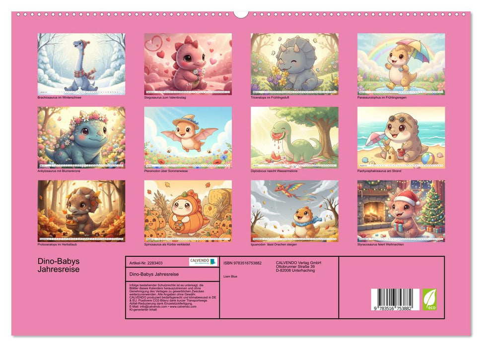 Dino-Babys Jahresreise (CALVENDO Premium Wandkalender 2027)