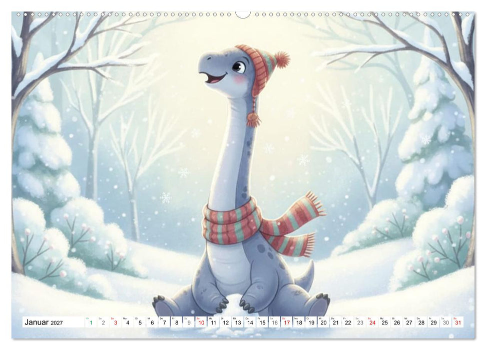 Dino-Babys Jahresreise (CALVENDO Premium Wandkalender 2027)
