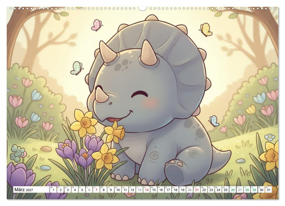 Dino-Babys Jahresreise (CALVENDO Premium Wandkalender 2027)
