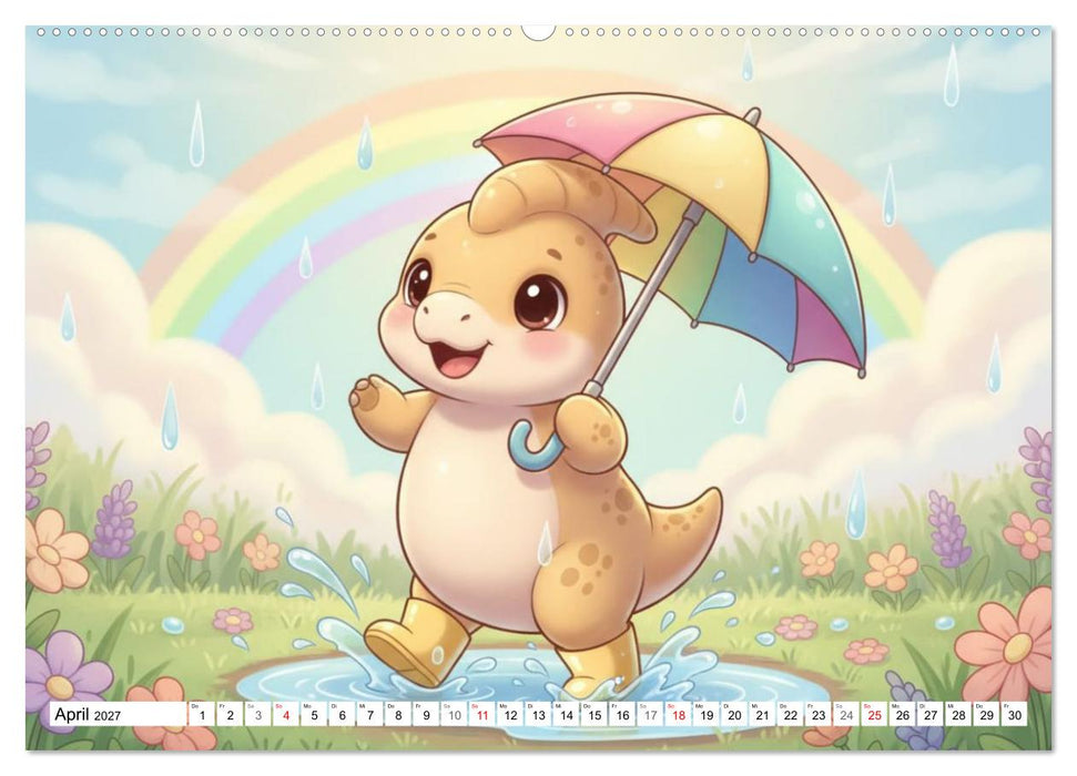 Dino-Babys Jahresreise (CALVENDO Premium Wandkalender 2027)