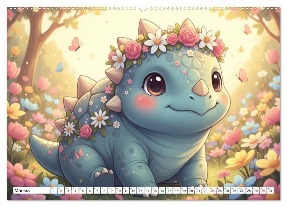 Dino-Babys Jahresreise (CALVENDO Premium Wandkalender 2027)