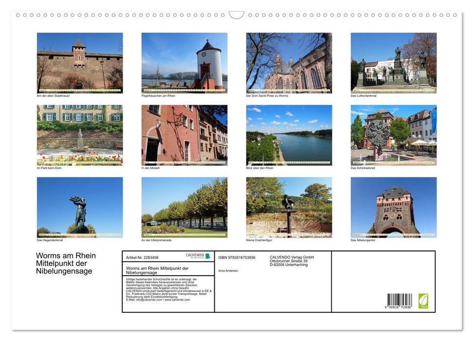 Worms am Rhein Mittelpunkt der Nibelungensage (CALVENDO Wandkalender 2027)