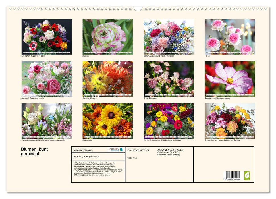 Blumen, bunt gemischt (CALVENDO Wandkalender 2027)