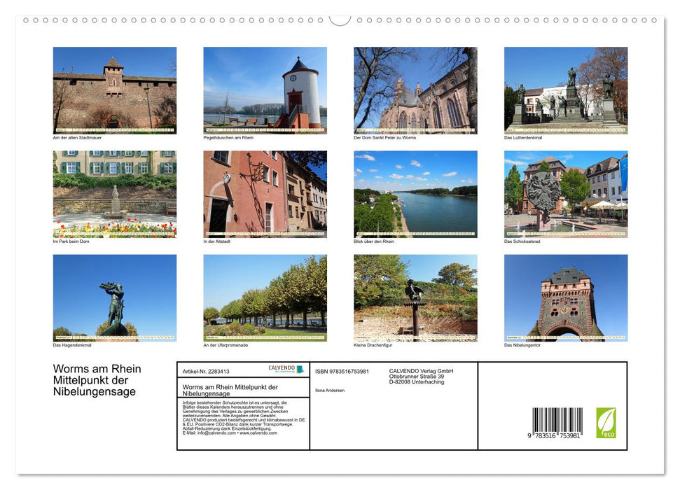 Worms am Rhein Mittelpunkt der Nibelungensage (CALVENDO Premium Wandkalender 2027)