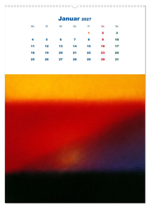 Minimal Art - Die Kunst des Weglassens + Farbflächenmalerei - Reduktion als Ausdruck (CALVENDO Wandkalender 2027)