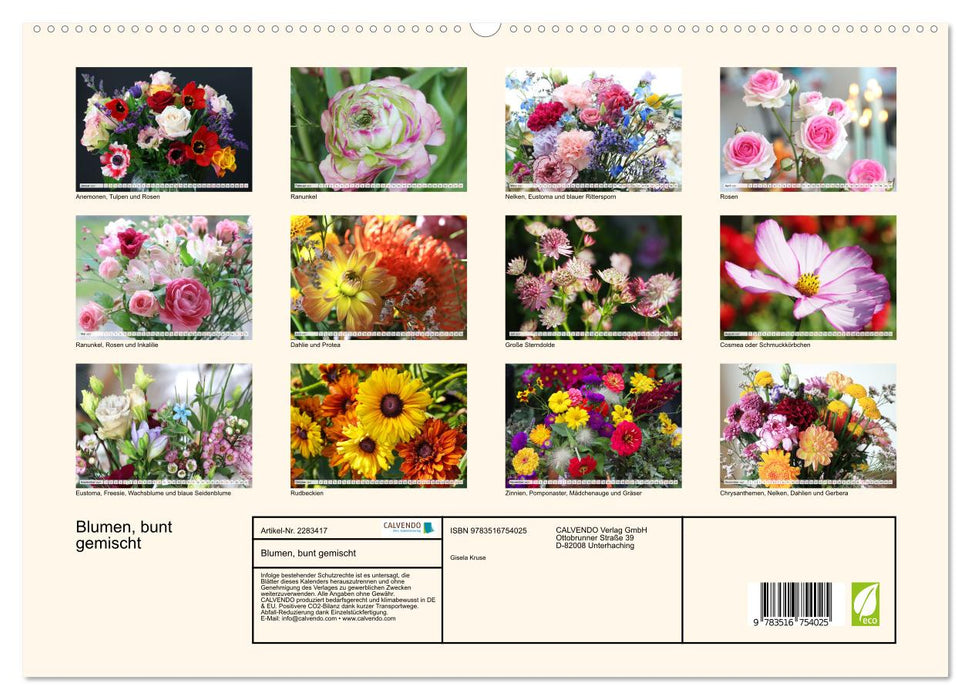 Blumen, bunt gemischt (CALVENDO Premium Wandkalender 2027)