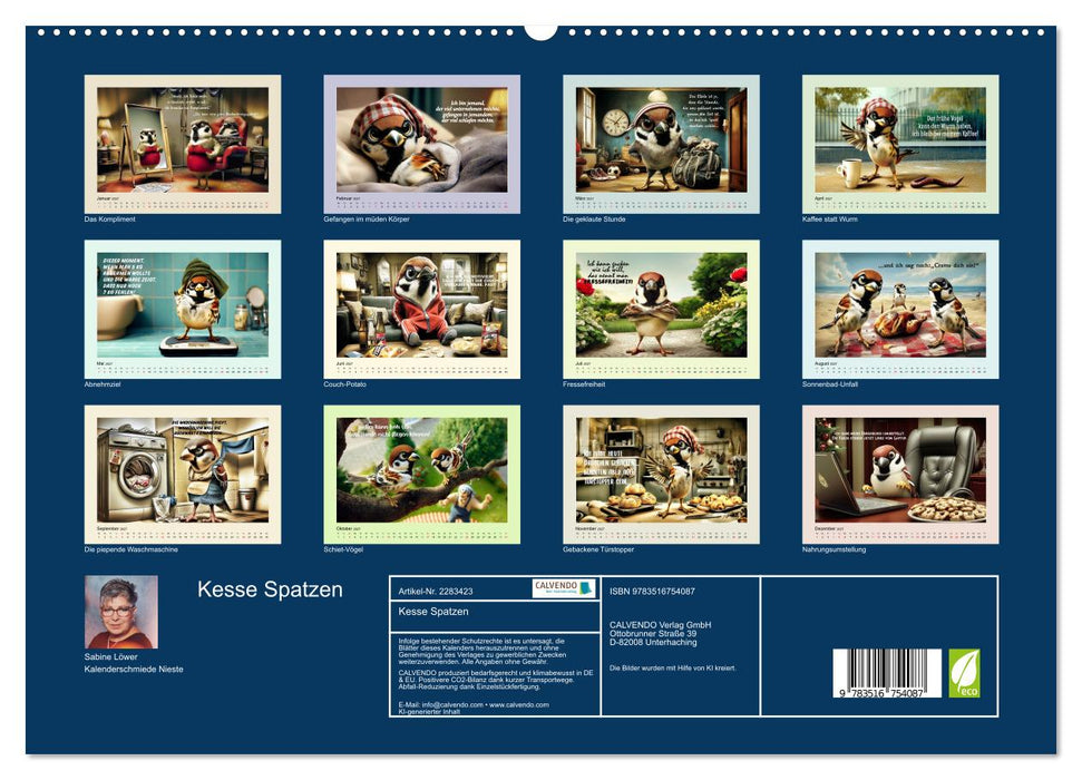 Kesse Spatzen (CALVENDO Premium Wandkalender 2027)