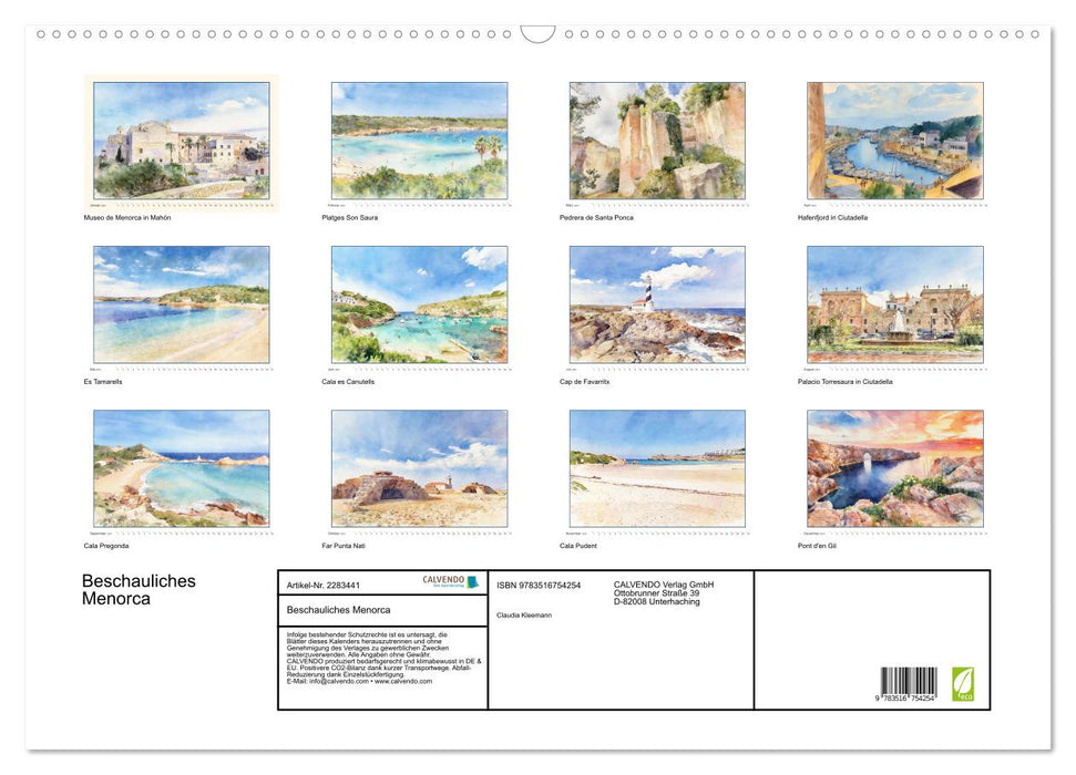 Beschauliches Menorca (CALVENDO Wandkalender 2027)