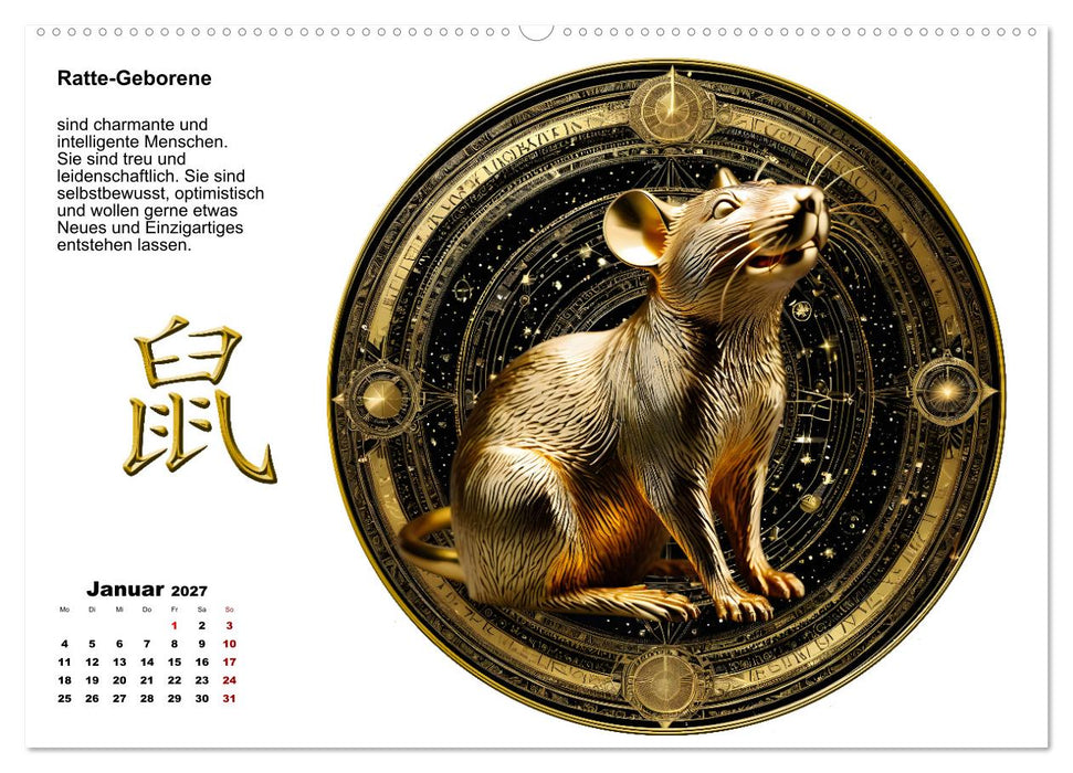 Chinesische Sternzeichen (CALVENDO Premium Wandkalender 2027)