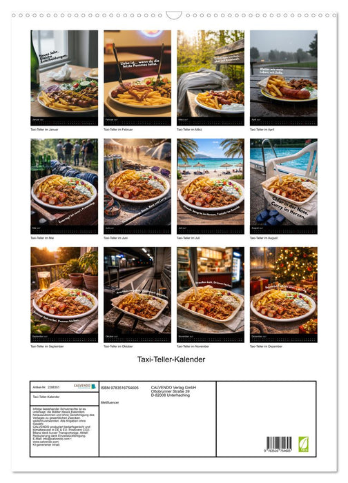 Taxi-Teller-Kalender (CALVENDO Wandkalender 2027)