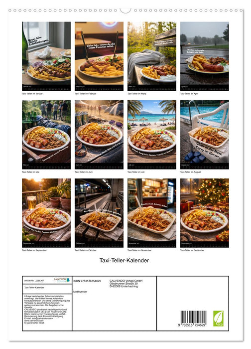 Taxi-Teller-Kalender (CALVENDO Premium Wandkalender 2027)