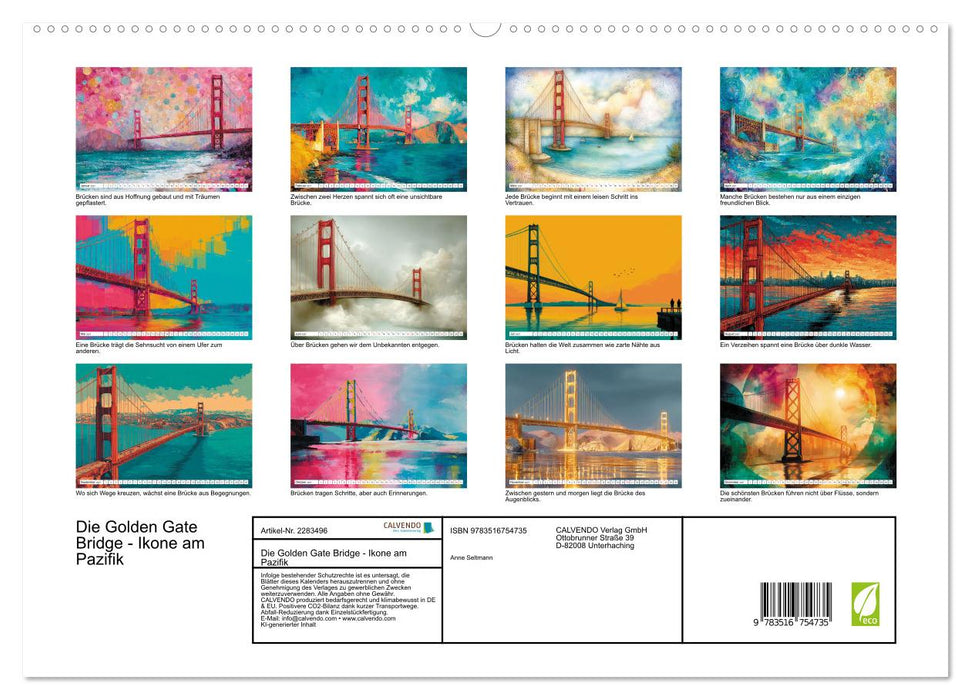 Die Golden Gate Bridge - Ikone am Pazifik (CALVENDO Premium Wandkalender 2027)