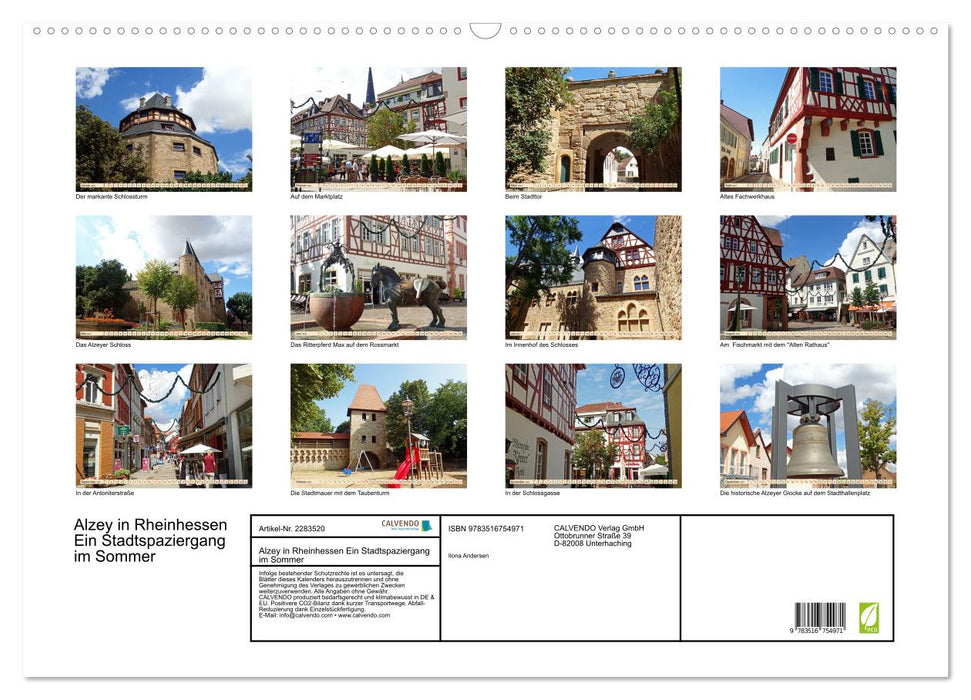 Alzey in Rheinhessen Ein Stadtspaziergang im Sommer (CALVENDO Wandkalender 2027)