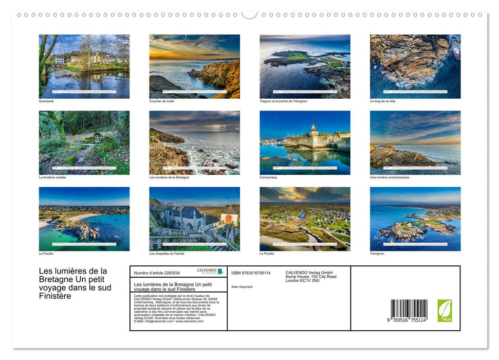 Les lumières de la Bretagne Un petit voyage dans le sud Finistère (CALVENDO Calendrier supérieur 2027)
