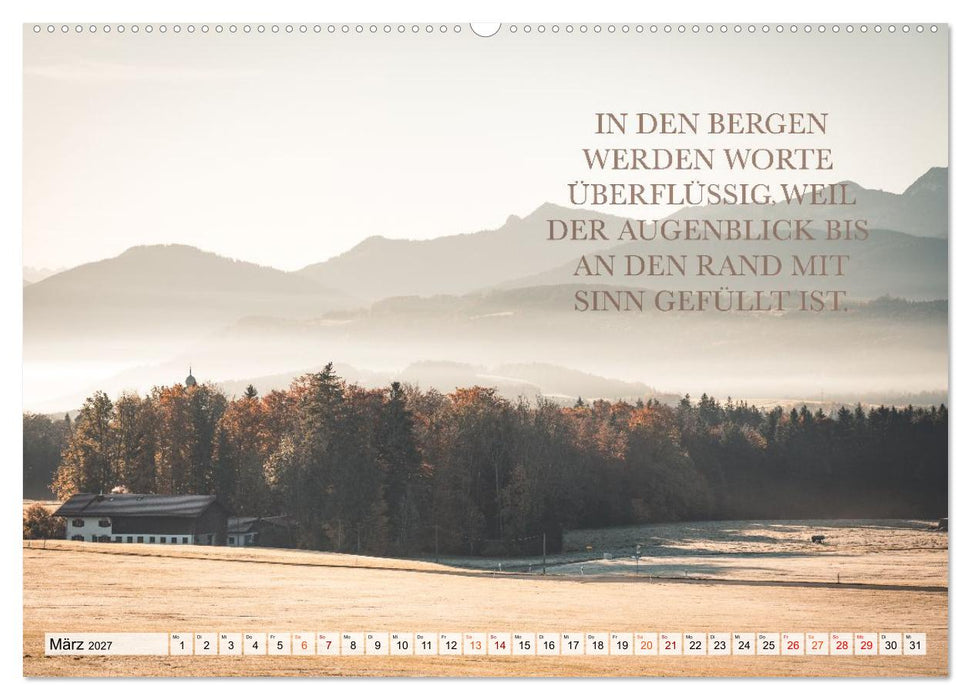 Berge und Sprüche zur Motivation und Inspiration (CALVENDO Premium Wandkalender 2027)