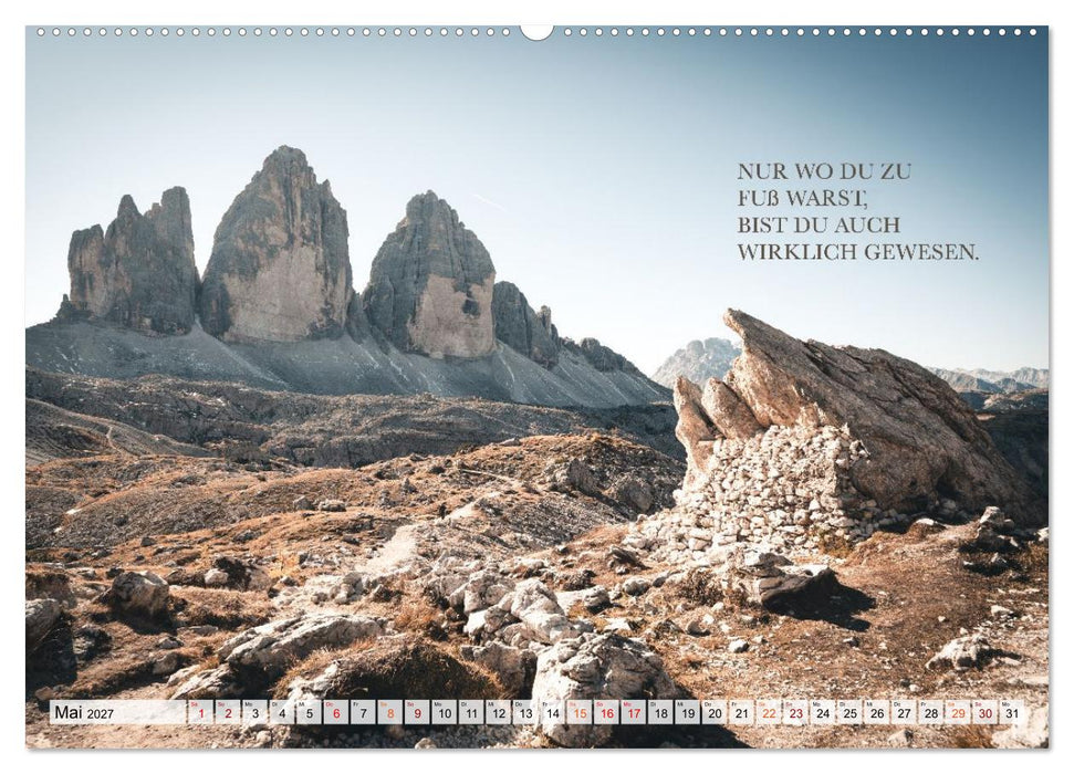 Berge und Sprüche zur Motivation und Inspiration (CALVENDO Premium Wandkalender 2027)