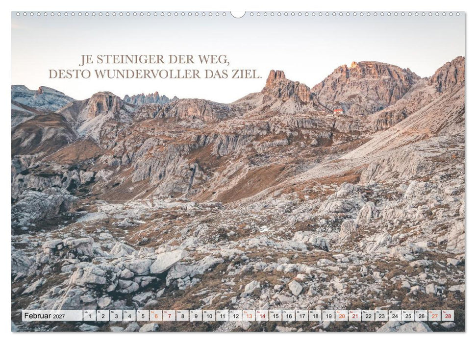 Berge und Sprüche zur Motivation und Inspiration (CALVENDO Wandkalender 2027)