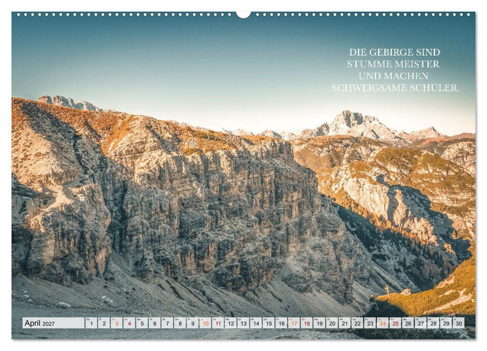 Berge und Sprüche zur Motivation und Inspiration (CALVENDO Wandkalender 2027)