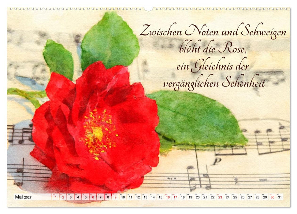 Rosenträume im Aquarellstil (CALVENDO Wandkalender 2027)