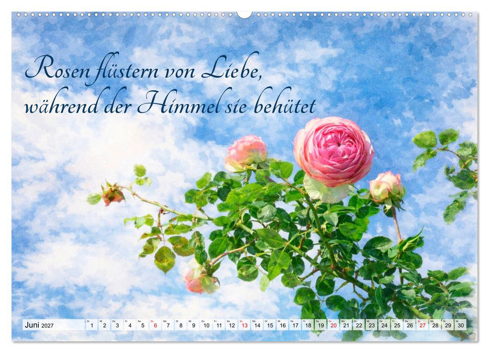 Rosenträume im Aquarellstil (CALVENDO Wandkalender 2027)