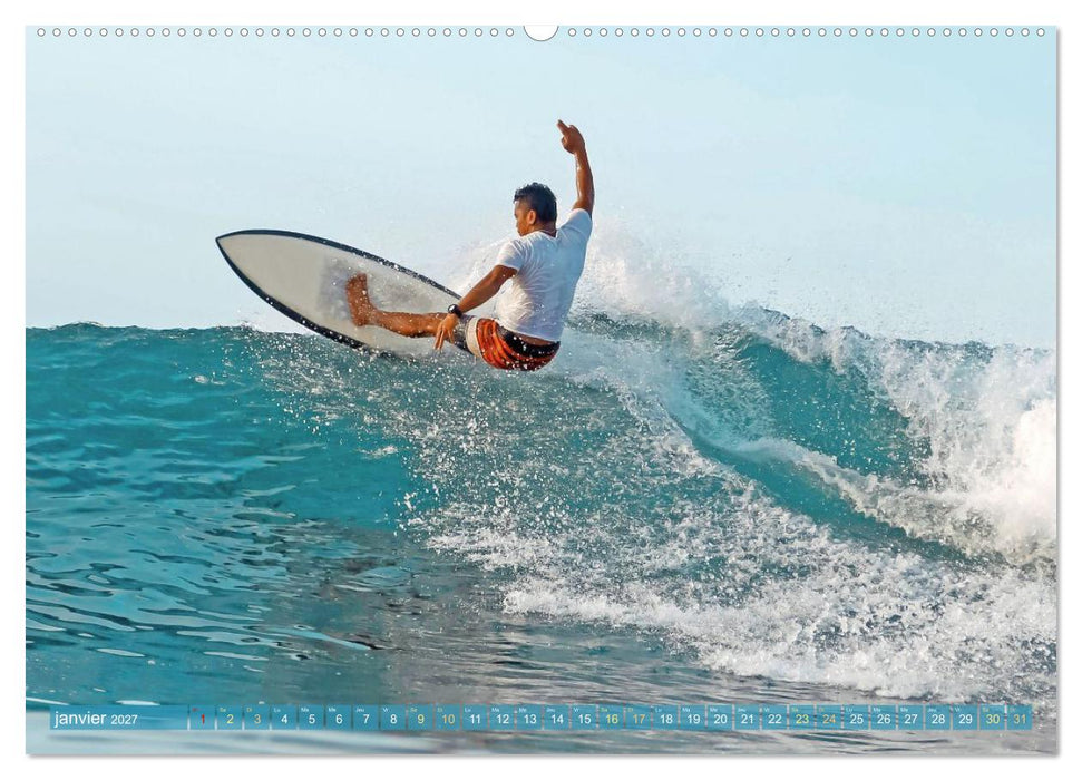 Le surf ou la quête de la vague parfaite (CALVENDO Calendrier supérieur 2027)