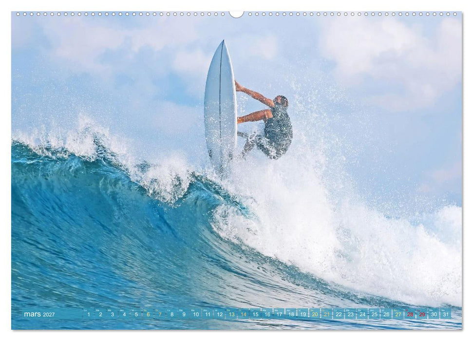 Le surf ou la quête de la vague parfaite (CALVENDO Calendrier supérieur 2027)