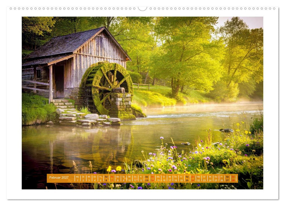 Natur und Wassermühlen (CALVENDO Premium Wandkalender 2027)