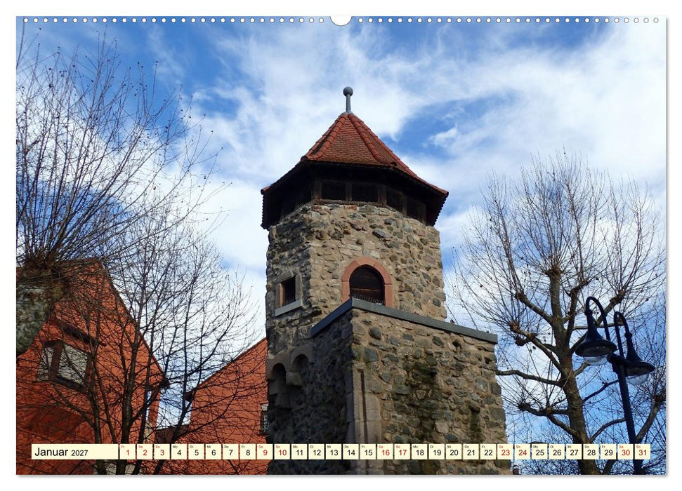 Bensheim an der Bergstraße Mandelblüte, Wein und Fachwerk (CALVENDO Wandkalender 2027)