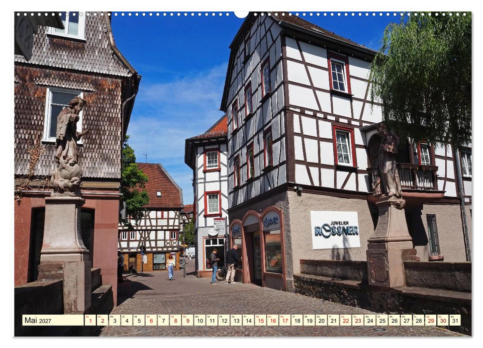 Bensheim an der Bergstraße Mandelblüte, Wein und Fachwerk (CALVENDO Wandkalender 2027)
