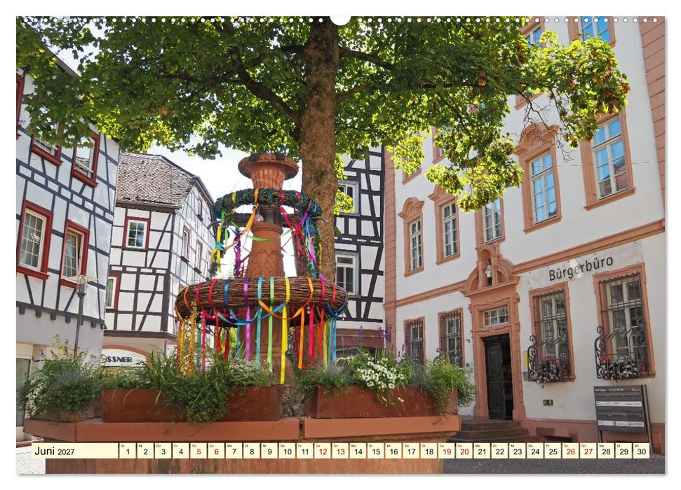 Bensheim an der Bergstraße Mandelblüte, Wein und Fachwerk (CALVENDO Wandkalender 2027)