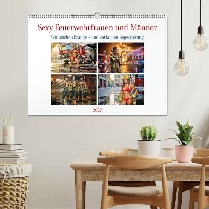 Sexy Feuerwehrfrauen und Männer (CALVENDO Wandkalender 2027)