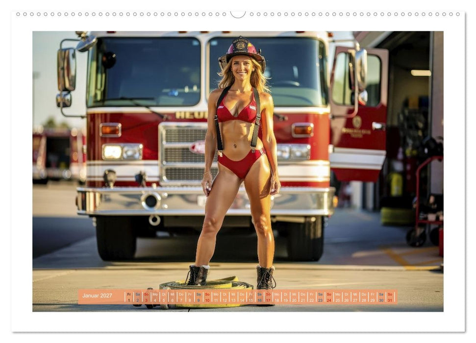 Sexy Feuerwehrfrauen und Männer (CALVENDO Wandkalender 2027)
