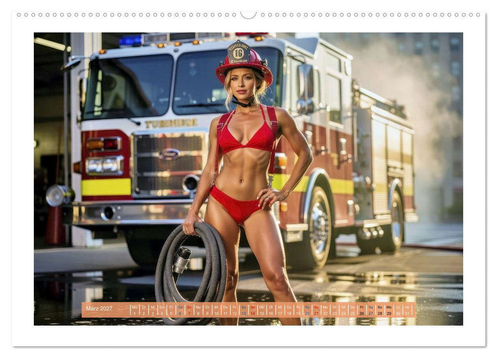 Sexy Feuerwehrfrauen und Männer (CALVENDO Wandkalender 2027)