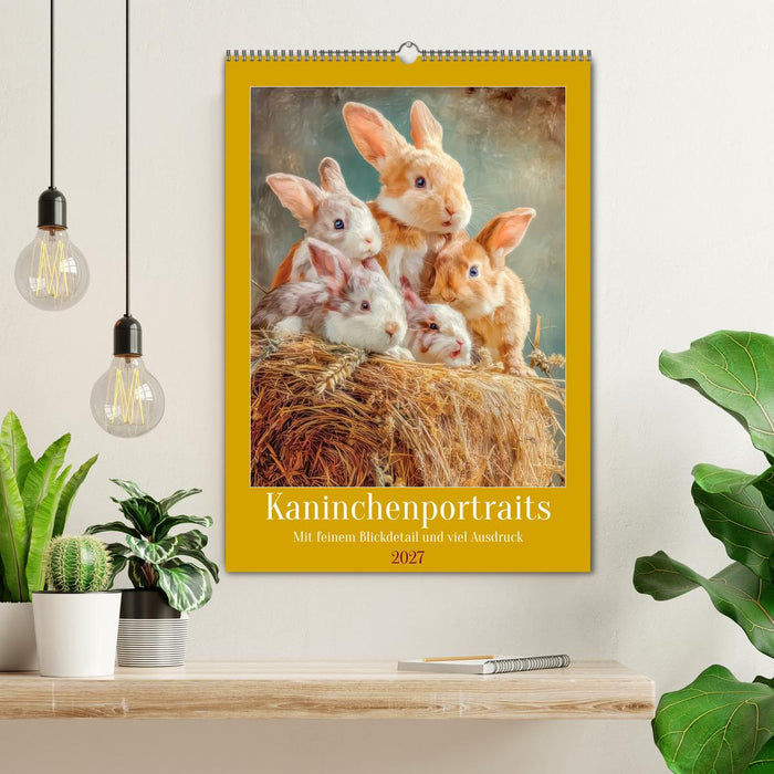 Kaninchenportraits - Mit feinem Blickdetail und viel Ausdruck (CALVENDO Wandkalender 2027)