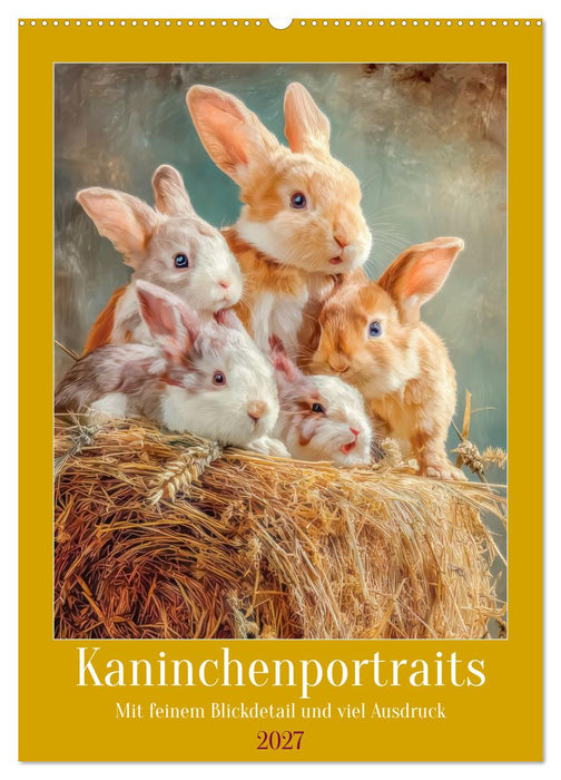 Kaninchenportraits - Mit feinem Blickdetail und viel Ausdruck (CALVENDO Wandkalender 2027)