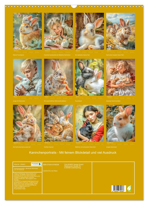 Kaninchenportraits - Mit feinem Blickdetail und viel Ausdruck (CALVENDO Wandkalender 2027)