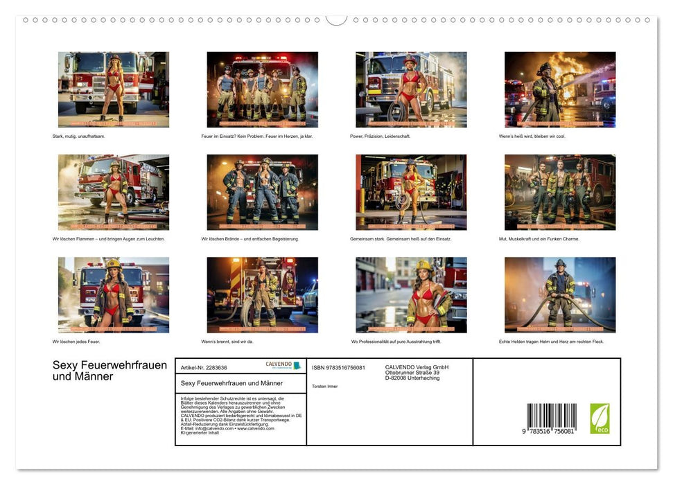 Sexy Feuerwehrfrauen und Männer (CALVENDO Premium Wandkalender 2027)