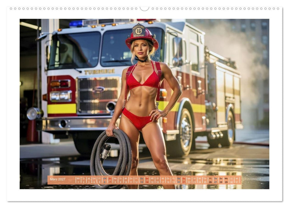 Sexy Feuerwehrfrauen und Männer (CALVENDO Premium Wandkalender 2027)