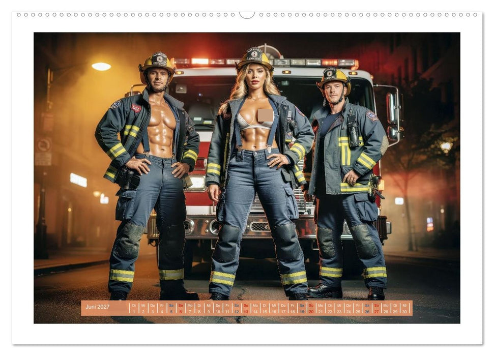 Sexy Feuerwehrfrauen und Männer (CALVENDO Premium Wandkalender 2027)