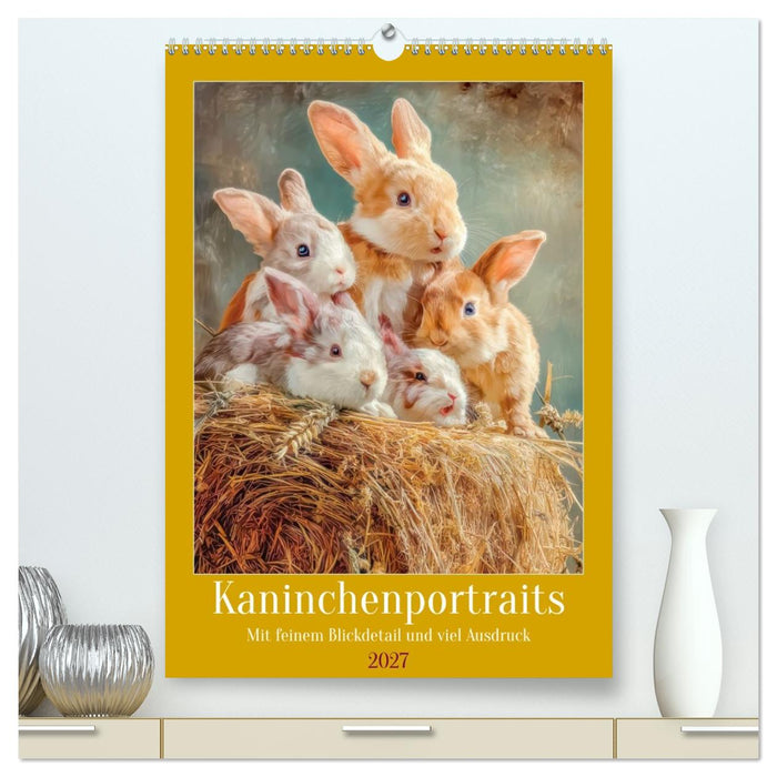 Kaninchenportraits - Mit feinem Blickdetail und viel Ausdruck (CALVENDO Premium Wandkalender 2027)
